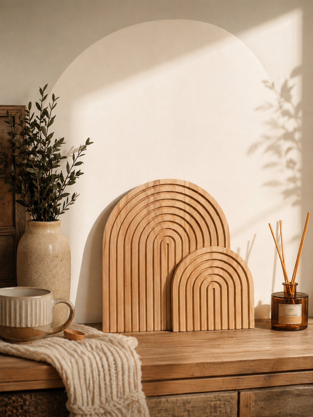Arched Wooden Décor Set – Set of 2